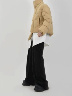 Asymmetric Puffer Jacket With Fireman Clasp Buckle -Modern Wear Shop 1b8fac125372829923666fbf22f79f3b