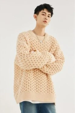 Cable Knit Ribbed Trim Sweatshirt -Modern Wear Shop 1ba43d7296c6616ac6e2f021d9bf2491