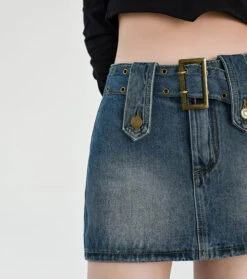 Faded Denim Skort Mini Skirt With Belt 18 Faded Denim Skort Mini Skirt With Belt -Modern Wear Shop 1bca021be8919becae0c2bd1e67ba66f