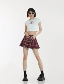Plaid Tiered Pleated Mini Skirt -Modern Wear Shop 1be7a14234faead09a7244934a1e241e