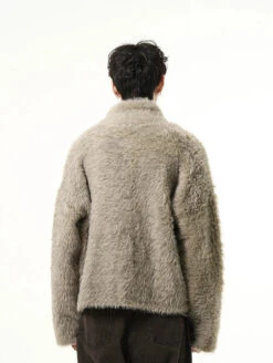 Mid-Crop Faux Fur Stand Collar Zip Jacket -Modern Wear Shop 1c65f7eaa5e0f05dc63a59f72d5f916b