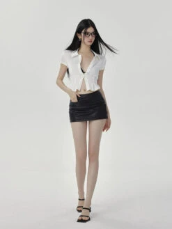 Skinny Pencil Faux Leather Mini Skirt -Modern Wear Shop 1c9328b588a5095693c47f7eac5a85e0