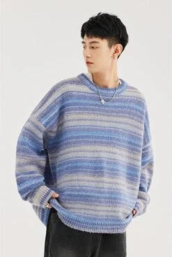 Striped Abstract-Effect Crew Neck Pullover Sweater 18 Striped Abstract-Effect Crew Neck Pullover Sweater -Modern Wear Shop 1c93eb3f5e1077c36a8ff769dc9afd14