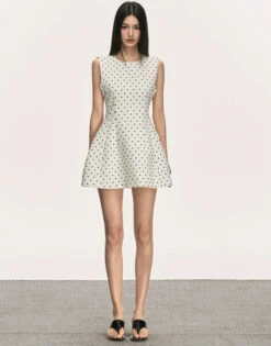 Sleeveless Polka Dot Mini Dress -Modern Wear Shop 1cd2c2b015c9244b977df3303a2a8466