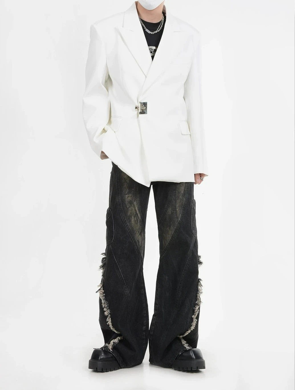 Buckle Detail Oversized Blazer Jacket 16 Buckle Detail Oversized Blazer Jacket - Image 16