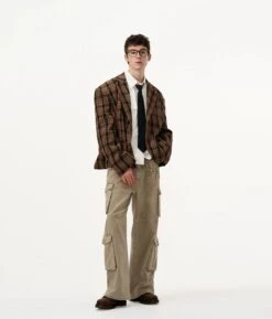 Plaid Single Breasted Boxy Suit Jacket -Modern Wear Shop 1d2b66ae92d2c32231d397bb21099c56