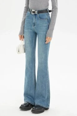 Skinny Denim Semi-Flare Jeans With Faded Wash -Modern Wear Shop 1d5f36881f6b6fe823baa8b3705d7478