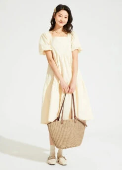 Woven Straw Shoulder Tote With Leather Straps -Modern Wear Shop 1da3f71c4322119215ced897b2102b65