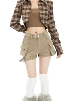 Cargo Pocket Buckle Detail Shorts -Modern Wear Shop 1e1365ac0e211e20870b8accdd27fd8a