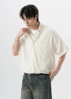 Textured Cable Knit Button-Up Shirt -Modern Wear Shop 1e35878e422c9be88fe0e7d7b005cd62