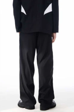 Pleated Straight Fit Pants With Knee Buttons -Modern Wear Shop 1e446ef0b46a49b830f203ed4d5cafcf