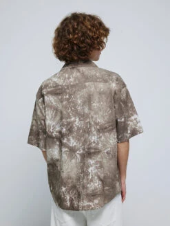 Tie-Dye Short Sleeve Button Shirt With Chest Pocket -Modern Wear Shop 1e8bce13f8a482f84a2a2d381e022872