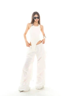 Wide Leg Lightweight Pleated Pants With Elastic Waist -Modern Wear Shop 1edb42521b1b5e39be1ede4ccfb8e247