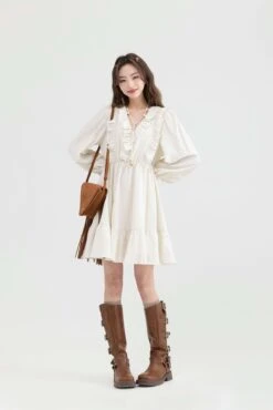 Ruffle Collar Tier Dress -Modern Wear Shop 1f0ea2f169cbd667dc721f0fe262f1c5