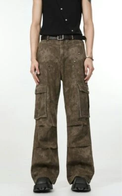 Faded Camo-Wash Multi-Pocket Cargo Trousers -Modern Wear Shop 1f26f2b96cbbd68905eaac09cc265554