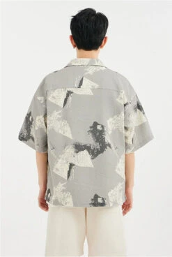 Abstract Print Short Sleeve Button Shirt 7 Abstract Print Short Sleeve Button Shirt -Modern Wear Shop 1faa5200e74a3d5bb8ec77cf571ebbef