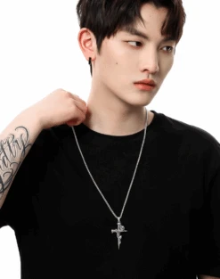 Rose Embellished Cross Pendant Necklace 10 Rose Embellished Cross Pendant Necklace -Modern Wear Shop 1fb2221525abe36307f32cd1a505e196