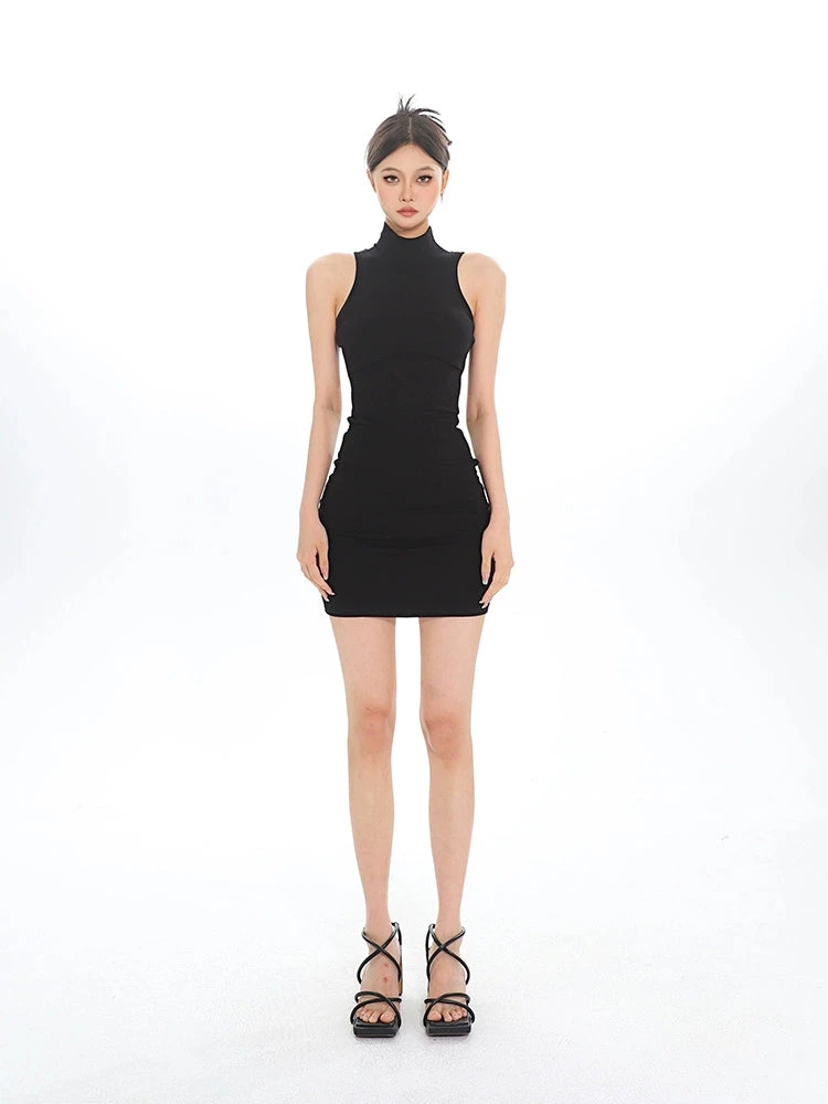 Sleeveless Turtleneck Ribbed Bodycon Dress 7 Sleeveless Turtleneck Ribbed Bodycon Dress - Image 7