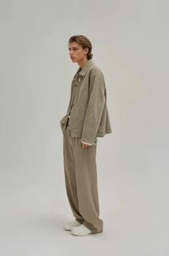 Fireman Clasp-Buckle Corduroy Collared Jacket -Modern Wear Shop 202dfb24dcdedfb7d57aaeb474c95618