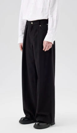 Wide Leg Pleated Trousers With Button Details 22 Wide Leg Pleated Trousers With Button Details -Modern Wear Shop 207124dd1ffcef38d3c8b87b6a5bd3a0