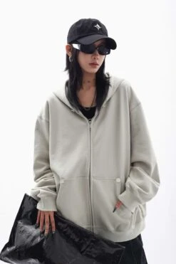 Oversized Studded Zip Hoodie -Modern Wear Shop 2072350ae00349fbc1f7b7470b1a8855