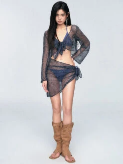 Sheer Mesh Sarong Bikini And Cover-Up Set -Modern Wear Shop 20a26c05241e841a0777628b6d92ed5d