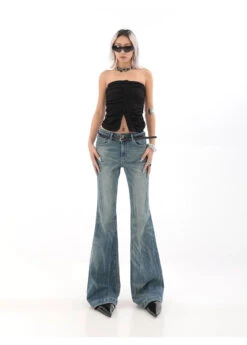 High Waist Vintage Wash Bell Bottom Jeans 37 High Waist Vintage Wash Bell Bottom Jeans -Modern Wear Shop 20ddbe026055bb3d366c9e61291e1086