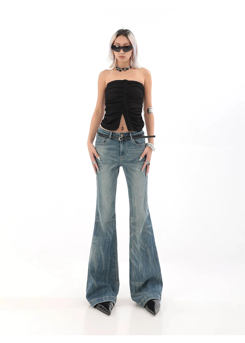 High Waist Vintage Wash Bell Bottom Jeans 18 High Waist Vintage Wash Bell Bottom Jeans - Image 18