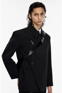 Asymmetric Button-Up And Metal Clasp Structured Blazer Jacket 19 Asymmetric Button-Up And Metal Clasp Structured Blazer Jacket -Modern Wear Shop 210e1319aad1747d89db75ba28b87a89