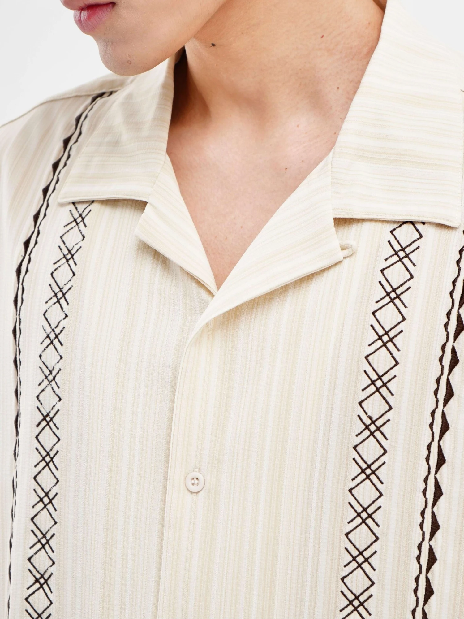 Stripe Aztec Pattern Button Shirt 5 Stripe Aztec Pattern Button Shirt - Image 5