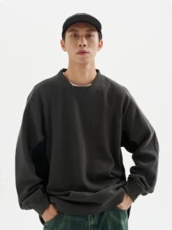 Textured Color Block Crewneck Sweatshirt -Modern Wear Shop 2132c5fb7bd1e68795ab57b0607db540