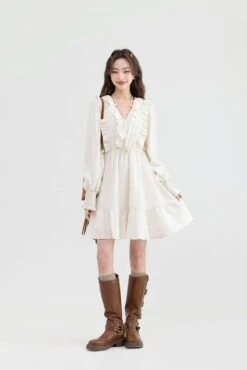 Ruffle Collar Tier Dress -Modern Wear Shop 2185903f9f5ebe90290b81313a41e2b1