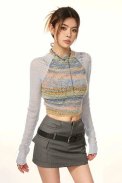 Stripe Halter Neck Crop Knit Sweater 29 Stripe Halter Neck Crop Knit Sweater -Modern Wear Shop 21ccd4ea7975f05d542a8b449075c827