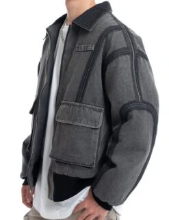 Contrast Stitch Denim Cargo Jacket With Flap Pockets -Modern Wear Shop 21eed1bcf7f73c85dc24abf49c8f7383