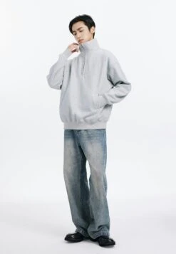 Slim Fit Quarter-Zip Cuffed Sweatshirt 18 Slim Fit Quarter-Zip Cuffed Sweatshirt -Modern Wear Shop 21f0e222ecfa861d65dac7eb9538818f