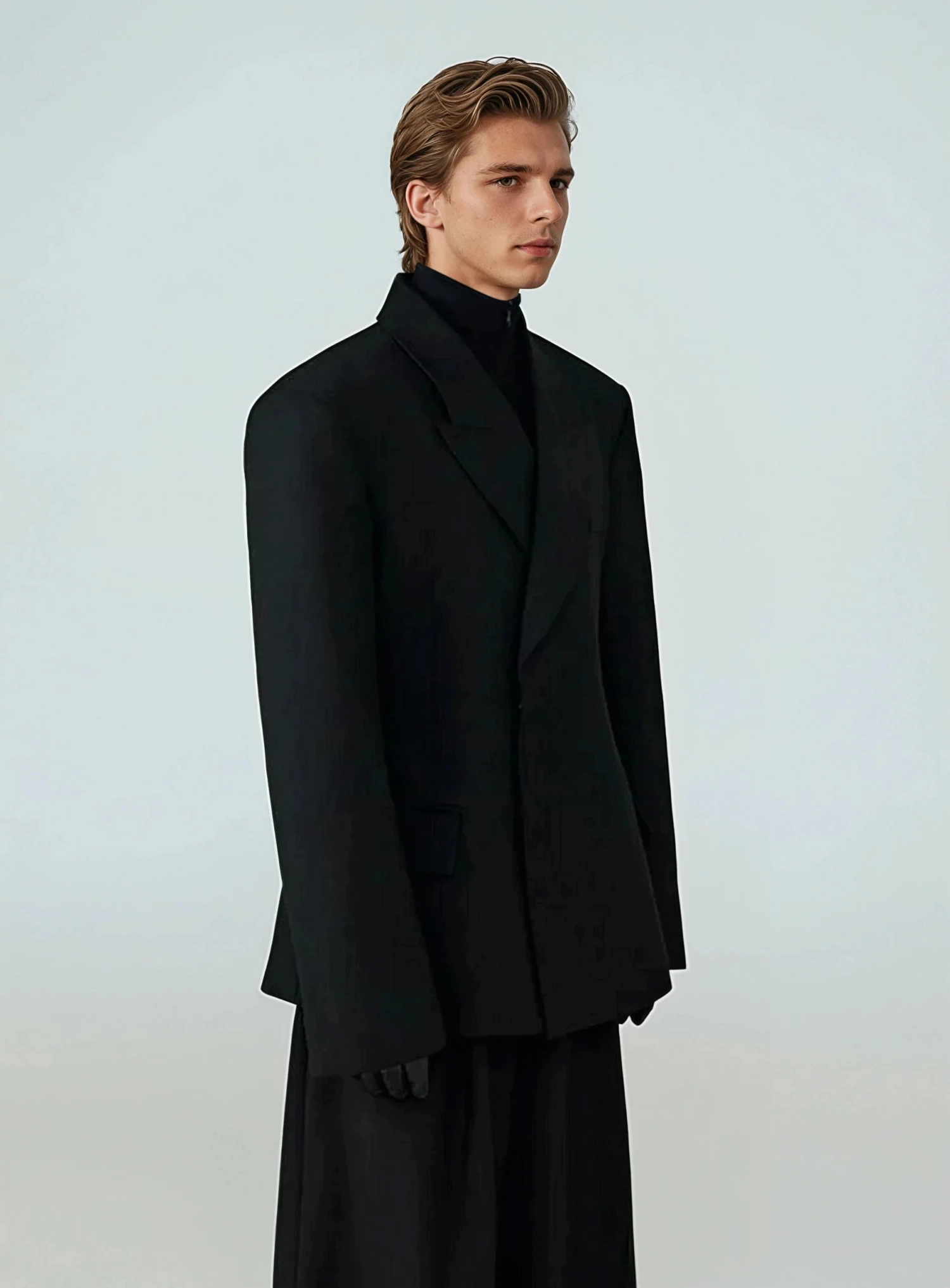 Structured Boxy Double-Breasted Hidden Button Blazer 4 Structured Boxy Double-Breasted Hidden Button Blazer - Image 4