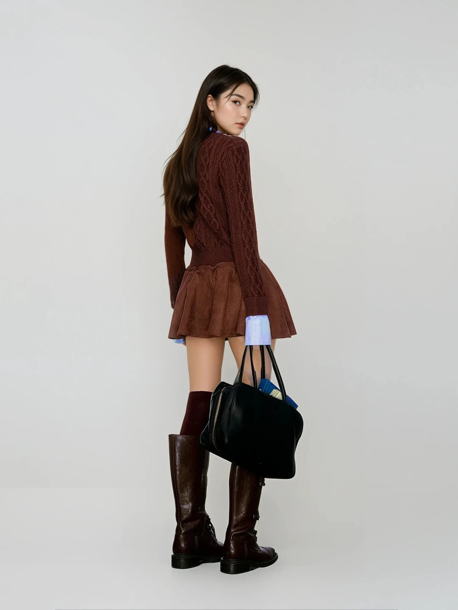 Mock Shirt-Collar Cable Knit Half Button Sweater 11 Mock Shirt-Collar Cable Knit Half Button Sweater - Image 11