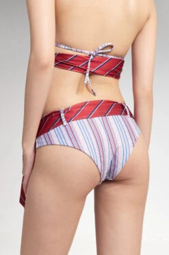 Striped Tie-Front Bikini Set With Long Sleeve Cover-Up -Modern Wear Shop 2281b98336e581638f4585667c051e9c