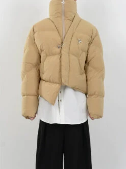 Asymmetric Puffer Jacket With Fireman Clasp Buckle -Modern Wear Shop 241b21ee7cdc597aaea1b720612a2699