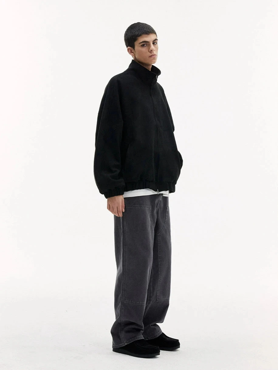 Stand Collar Zip-Up Sweatshirt Jacket With Elastic Hem 14 Stand Collar Zip-Up Sweatshirt Jacket With Elastic Hem - Image 14