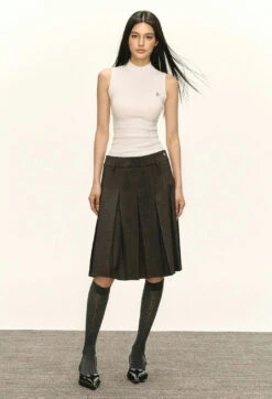 Ribbed Mock Neck Sleeveless Tank Top -Modern Wear Shop 24d6536126fa0e39264f609a0953dd58