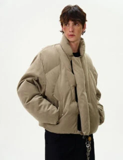 Stand Collar Quilted Oversized Puffer Jacket -Modern Wear Shop 25e9bd0e87a0a14839a4c4816921113d