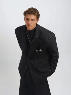 Oversized Starry Speckled Blazer With Pocket Pins 11 Oversized Starry Speckled Blazer With Pocket Pins -Modern Wear Shop 25f7eb8c9024f884aaae7e00fd024913