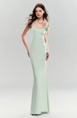 Sleeveless Ruffle Trim Midi Dress With Floral Appliqué 12 Sleeveless Ruffle Trim Midi Dress With Floral Appliqué -Modern Wear Shop 261171171cdbc90bacef7304be6cfef8