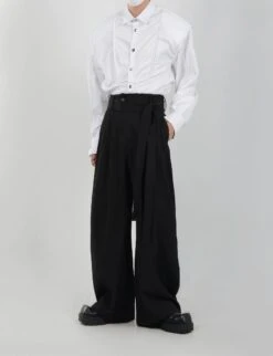 Wide Leg Belted Trousers With Pleat Detail 30 Wide Leg Belted Trousers With Pleat Detail -Modern Wear Shop 262b07497bb9cee0c277564f65918723