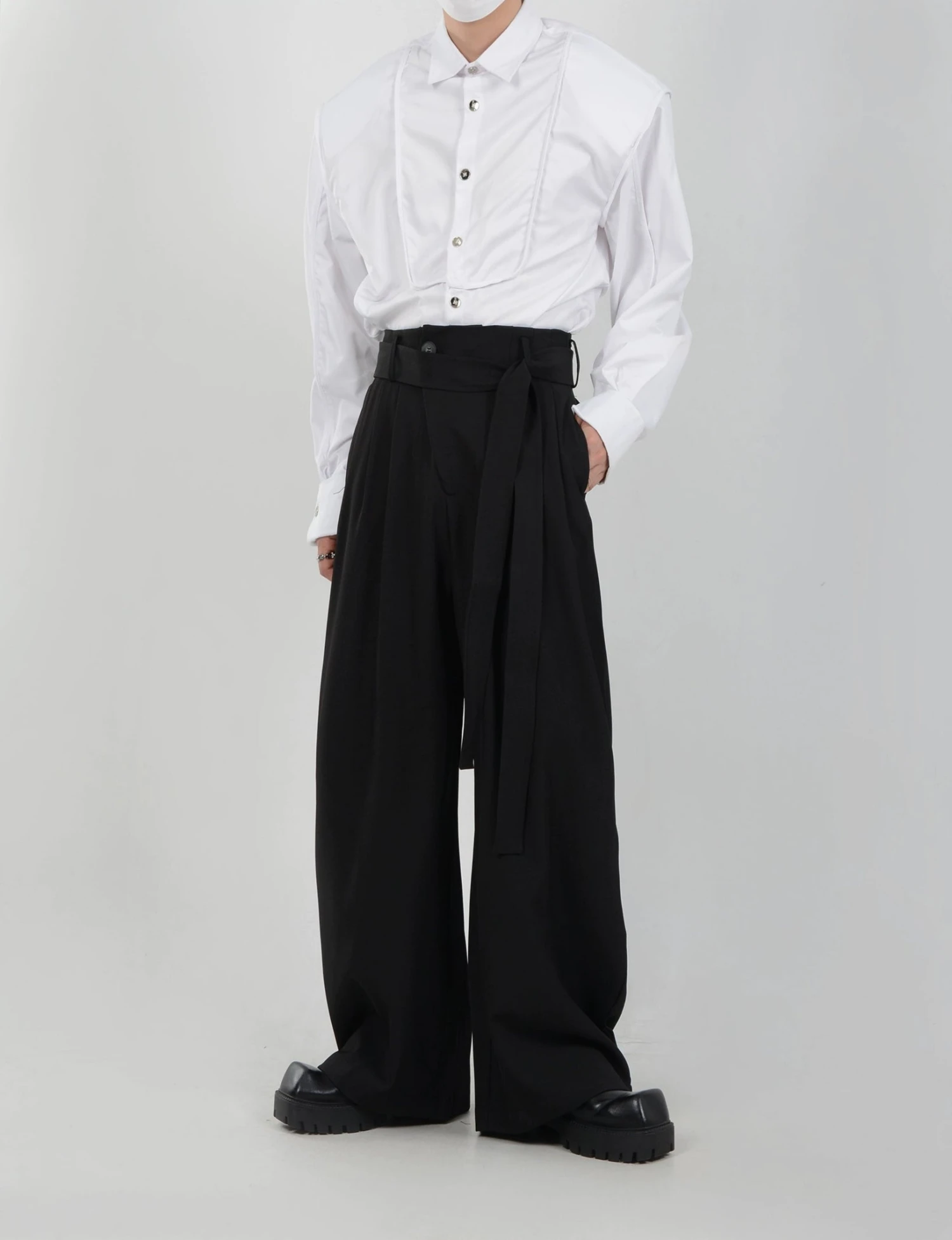 Wide Leg Belted Trousers With Pleat Detail 15 Wide Leg Belted Trousers With Pleat Detail - Image 15