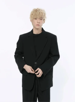 Structured Single-Breasted Retro Oversized Blazer -Modern Wear Shop 2649b7d3aaa55dadc05dd973dd2e426b