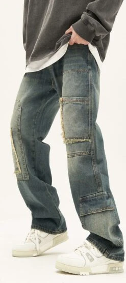 Distressed Patchwork Pocket Jeans -Modern Wear Shop 26ae6d892fdd2edbf2ae5f270a6ba181