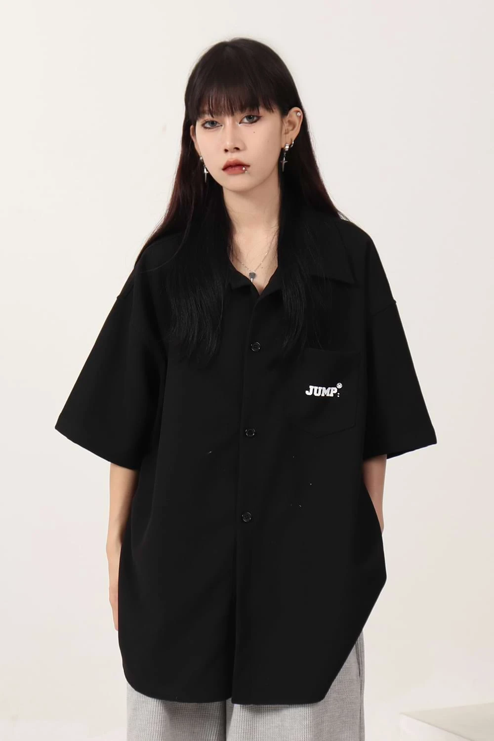 Waffle Texture Oversized Button Shirt 6 Waffle Texture Oversized Button Shirt - Image 6