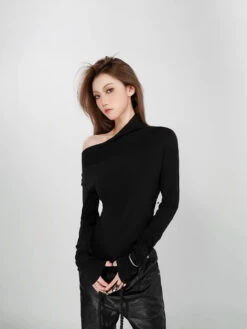 Asymmetrical Neckline Long Sleeve Top 26 Asymmetrical Neckline Long Sleeve Top -Modern Wear Shop 26e6bbf3c4ba65de7747967f87603317